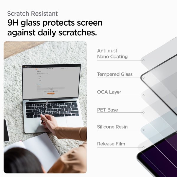 Spigen MacBook Pro 14 M1 (A2442)/M2 (A2779)/M3 (A2918 A2992) Skjermbeskytter GLAS.tR Slim