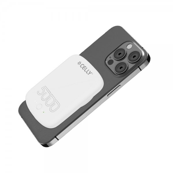 Celly Magnetisk Powerbank 5000 mAh 10W MagSafe Hvit