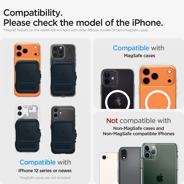 Spigen MagSafe Kortholder Lock Fit MagFit Metal Slate