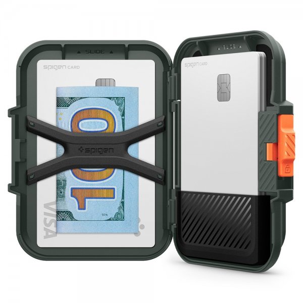 Spigen MagSafe Kortholder Lock Fit MagFit Military Green