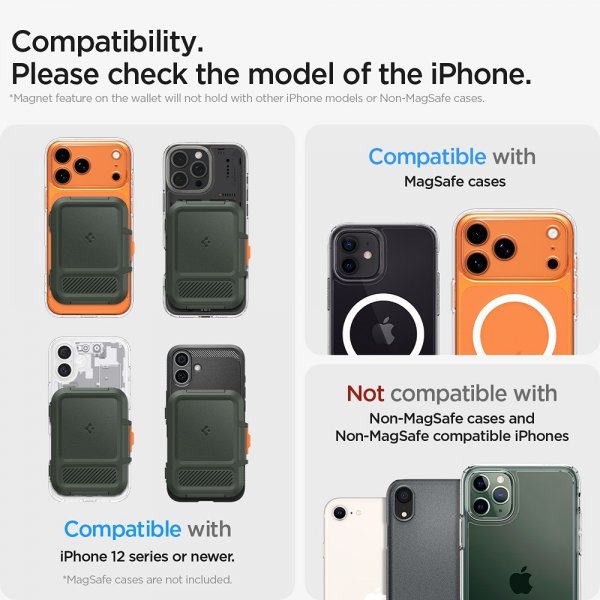 Spigen MagSafe Kortholder Lock Fit MagFit Military Green