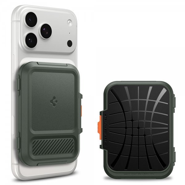 Spigen MagSafe Kortholder Lock Fit MagFit Military Green