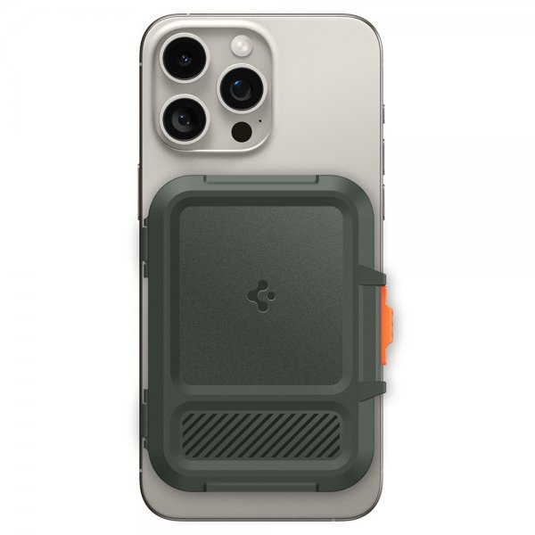 Spigen MagSafe Kortholder Lock Fit MagFit Military Green