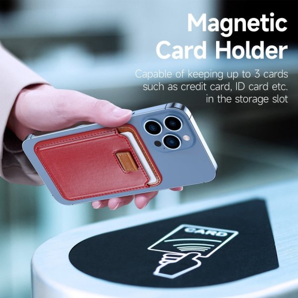 Dux Ducis MagSafe Kortholder Magnetic Leather Wallet Rød