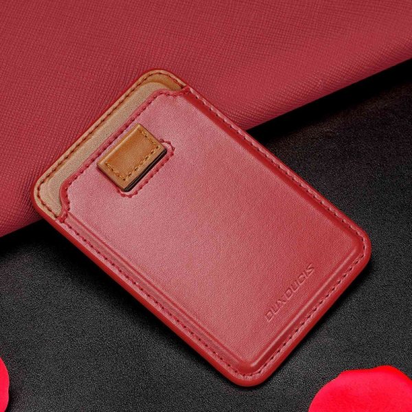 Dux Ducis MagSafe Kortholder Magnetic Leather Wallet Rød