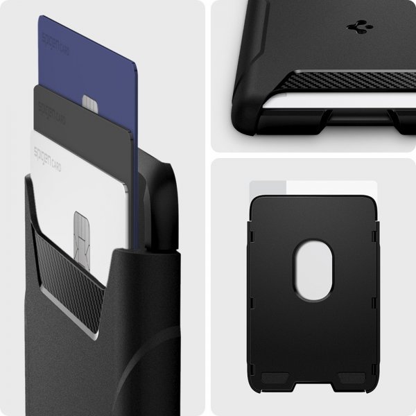 Spigen MagSafe Kortholder Rugged Armor 3 Cards MagFit Svart