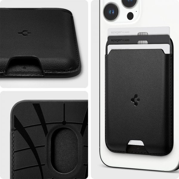 Spigen MagSafe Kortholder Valentinus 3 Cards Holder MagFit Svart