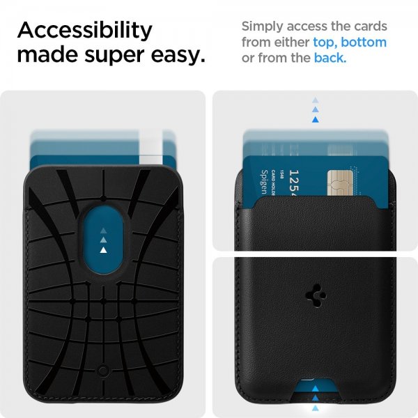 Spigen MagSafe Kortholder Valentinus 3 Cards Holder MagFit Svart