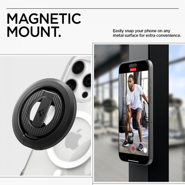 Spigen MagSafe O-Mag Telefonholder med Stativ Mag Fit Svart