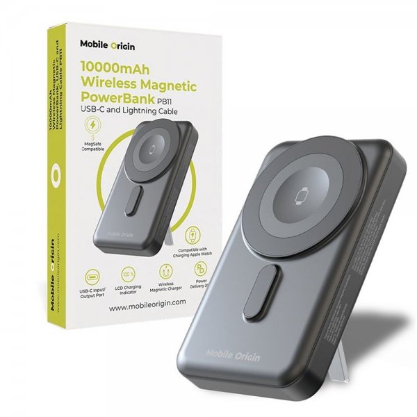 Mobile Origin MagSafe-powerbank with built-in cables 10 000 mAh 20W