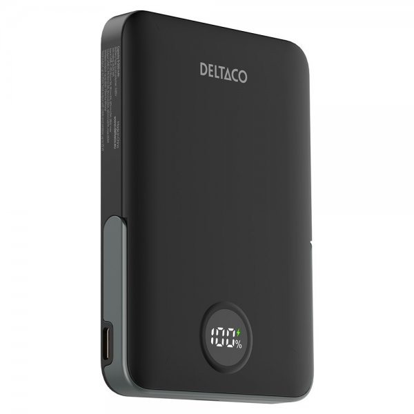 Deltaco MagSafe Powerbank med Stativ 5000 mAh 20W Svart