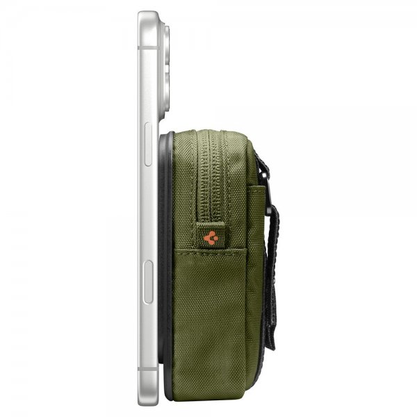 Spigen MagSafe Veske Portable Organizer Pouch Snap Zip MagFit Olive Green