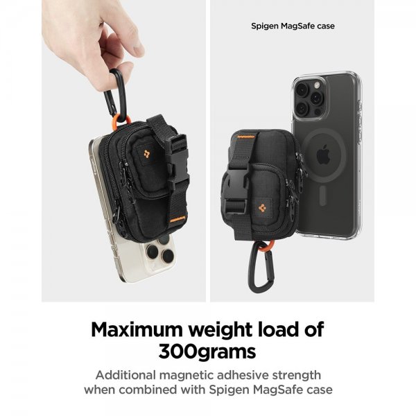 Spigen MagSafe Veske Portable Organizer Pouch Snap Zip MagFit Svart