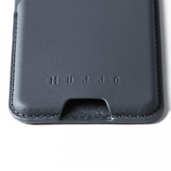Mujjo Kortholder Full Leather Magnetic Wallet Steel Blue
