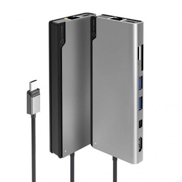 ALOGIC Ultra USB-C Dock PLUS V2 Minnekortleser Grå