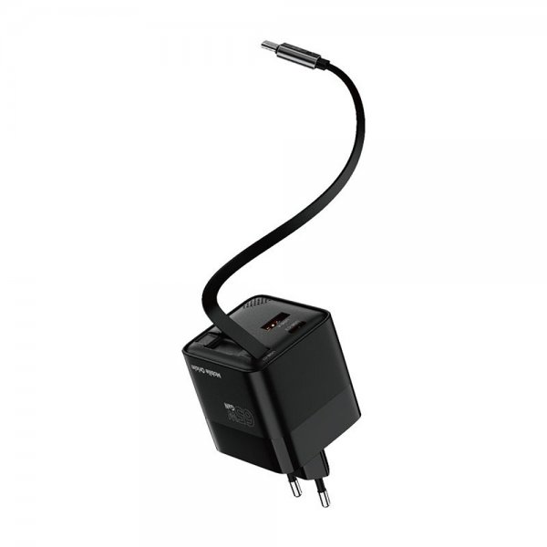 Mobile Origin Lader Display GaN 65W Innebygd USB-C Kabel
