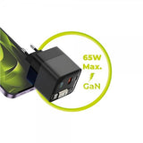 Mobile Origin Lader Display GaN 65W Innebygd USB-C Kabel