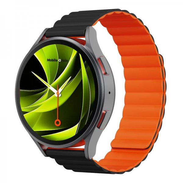Mobile Origin Samsung Galaxy Watch 8 40/44mm/Classic 46mm Armbånd Easy Strap Svart Oransje