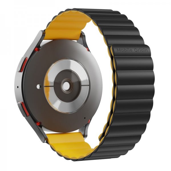 Mobile Origin Samsung Galaxy Watch 20mm Armbånd Easy Strap Svart Gul
