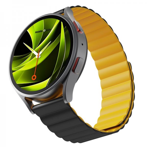 Mobile Origin Samsung Galaxy Watch 20mm Armbånd Easy Strap Svart Gul