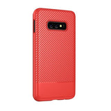 Samsung Galaxy S10E Deksel Karbonfibermønster Rød