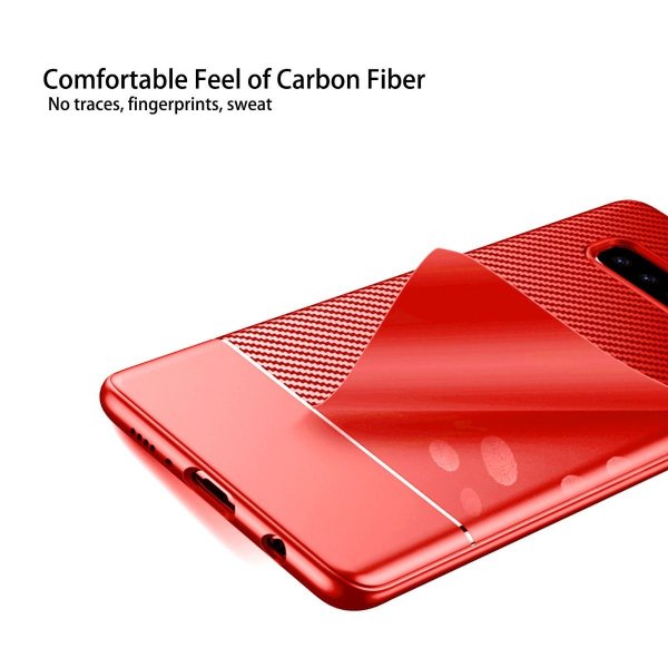 Samsung Galaxy S10E Deksel Karbonfibermønster Rød