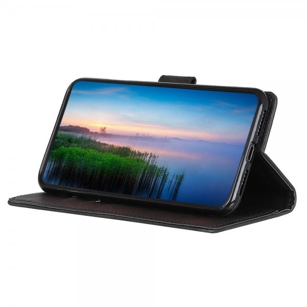 Motorola Edge 20 Lite Etui Skinntekstur Svart