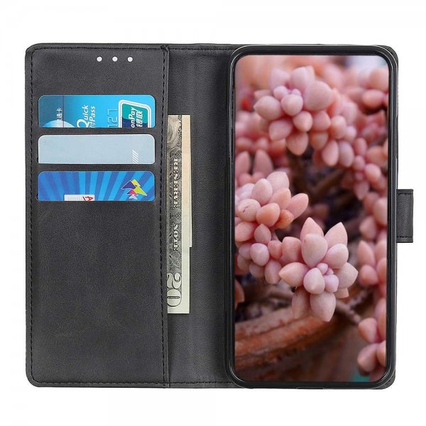 Motorola Edge 20 Lite Etui Skinntekstur Svart