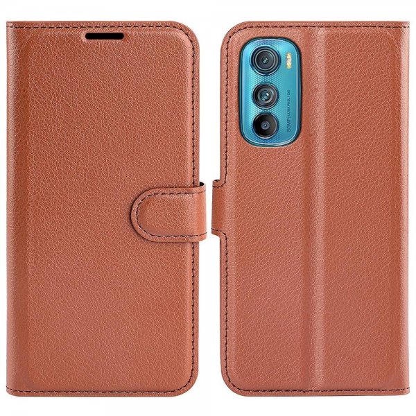 Motorola Edge 30 Etui Litchi Brun