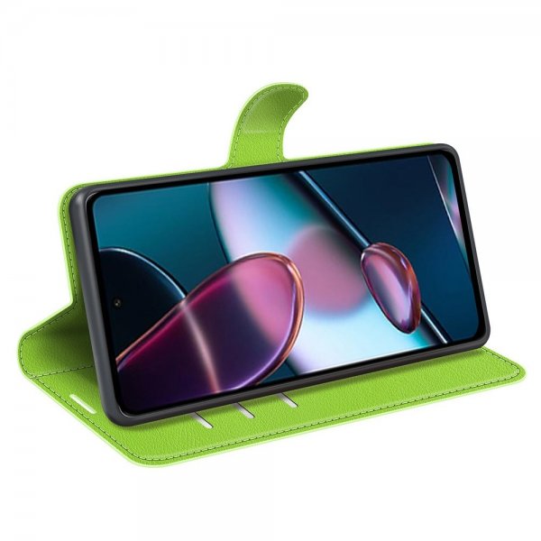 Motorola Edge 30 Etui Litchi Grønn