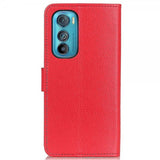 Motorola Edge 30 Etui Litchi Rød