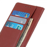 Motorola Edge 30 Neo Etui Litchi Brun