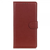 Motorola Edge 30 Neo Etui Litchi Brun