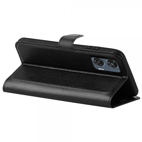 Motorola Edge 50 Fusion Etui Litchi Svart