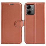 Motorola Moto G14 Etui Litchi Brun