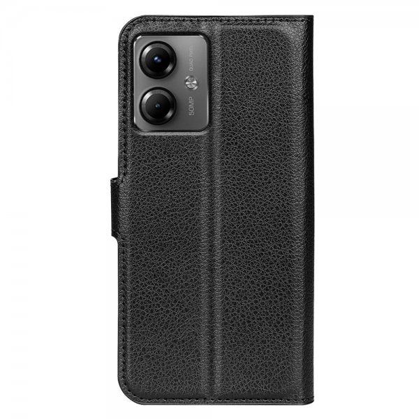 Motorola Moto G14 Etui Litchi Svart