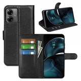 Motorola Moto G14 Etui Litchi Svart
