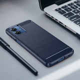 Motorola Moto G14 Deksel Børstet Karbonfibertekstur Blå