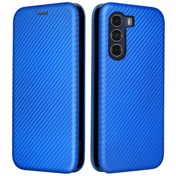 Motorola moto g200 5G Etui Karbonfibertekstur Blå