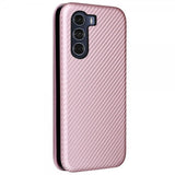 Motorola moto g200 5G Etui Karbonfibertekstur Rosegull