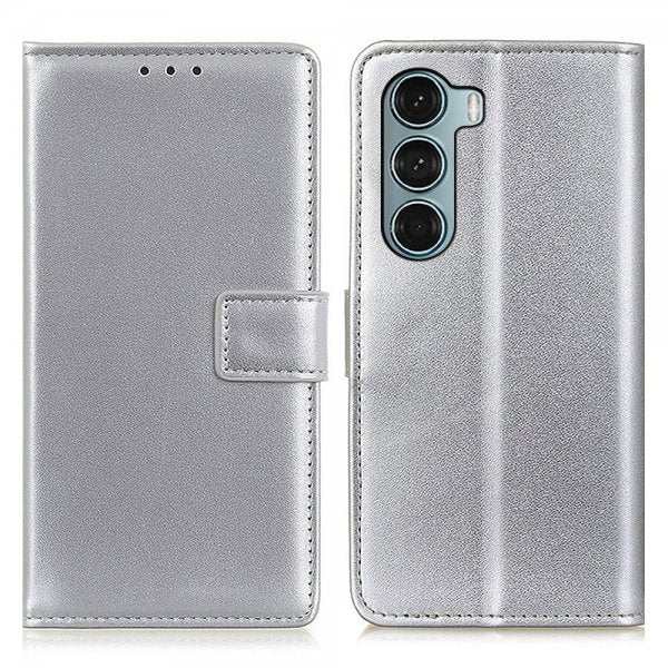 Motorola moto g200 5G Etui Skinntekstur Sølv