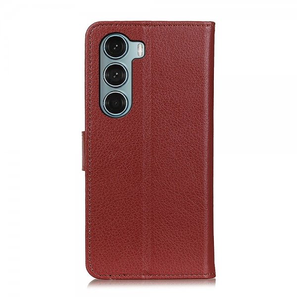 Motorola moto g200 5G Etui Litchi Brun