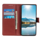 Motorola moto g200 5G Etui Litchi Brun