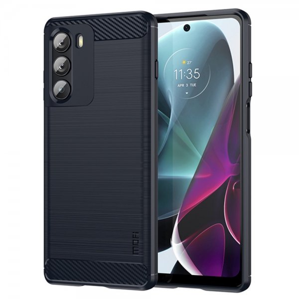 Mofi Motorola moto g200 5G Deksel Børstet Karbonfibertekstur Blå