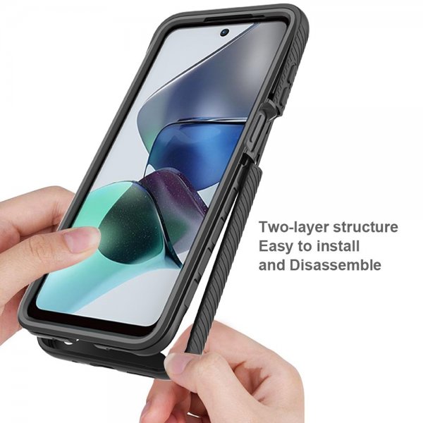 Motorola Moto G23 Deksel Innebygd skjermbeskytter Rosa