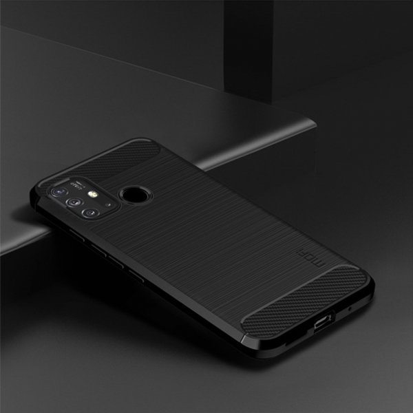Mofi Motorola Moto G30 Deksel Børstet Karbonfibertekstur Svart