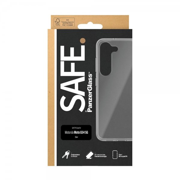 SAFE. by PanzerGlass Motorola Moto G54 Deksel Soft TPU Case Transparent