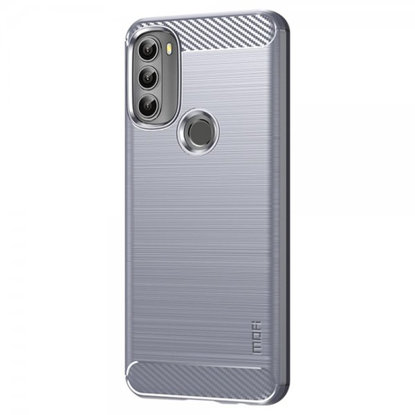 Mofi Motorola moto g71 5G Deksel Børstet Karbonfibertekstur Grå