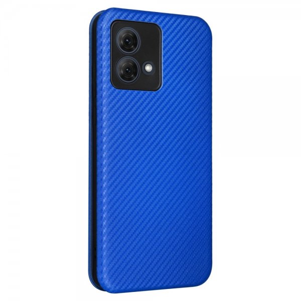 Motorola Moto G84 Etui Karbonfibertekstur Blå