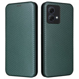 Motorola Moto G84 Etui Karbonfibertekstur Grønn